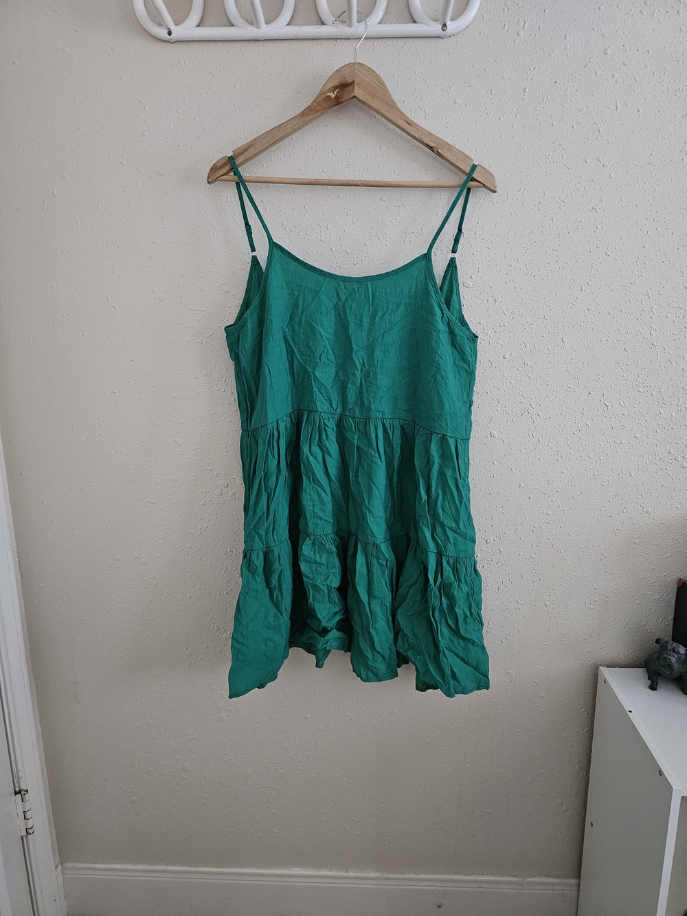 Green Tiered Spaghetti Strap Dress